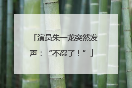 演员朱一龙突然发声：“不忍了！”