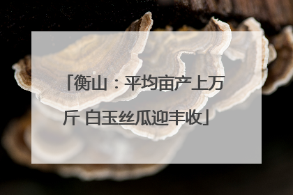 衡山：平均亩产上万斤 白玉丝瓜迎丰收