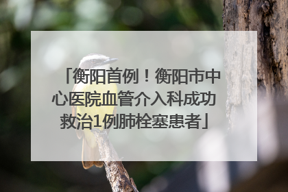 衡阳首例！衡阳市中心医院血管介入科成功救治1例肺栓塞患者