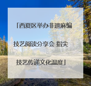 西夏区举办非遗麻编技艺阅读分享会 指尖技艺传递文化温度