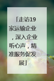 走访19家运输企业，深入企业听心声，精准服务促发展