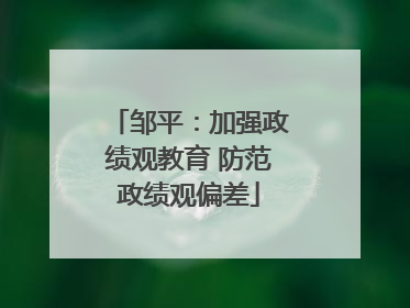 邹平：加强政绩观教育 防范政绩观偏差