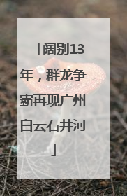 阔别13年，群龙争霸再现广州白云石井河