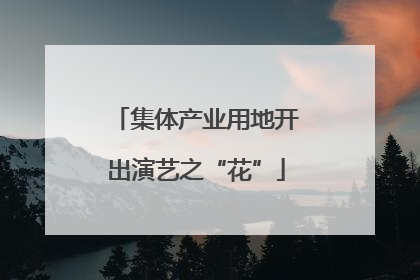 集体产业用地开出演艺之“花”