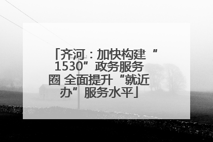 齐河：加快构建“1530”政务服务圈 全面提升“就近办”服务水平