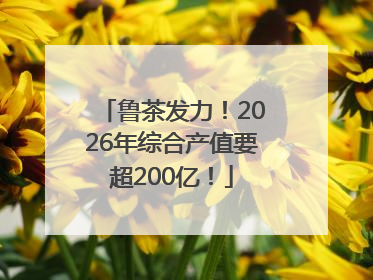 鲁茶发力！2026年综合产值要超200亿！