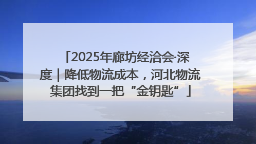 2025年廊坊经洽会·深度｜降低物流成本，河北物流集团找到一把“金钥匙”