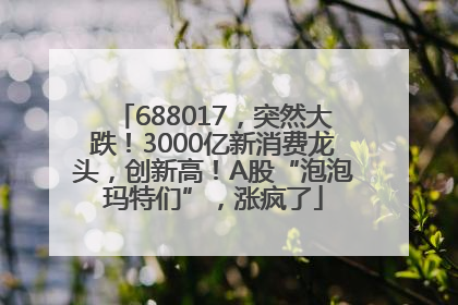 688017，突然大跌！3000亿新消费龙头，创新高！A股“泡泡玛特们”，涨疯了