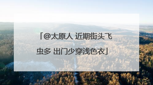 @太原人 近期街头飞虫多 出门少穿浅色衣